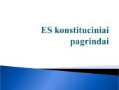Europos Sąjungos (ES) konstituciniai pagrindai