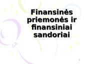 Finansinės priemonės ir finansiniai sandoriai