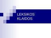 Leksikos klaidos lietuvių kalboje