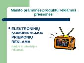 Maisto produktų reklamos priemonės ir jų panaudojimo efektyvumas 12 puslapis