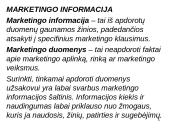 Marketingo informacija ir jos svarba