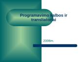 Programavimo kalbos ir transliatoriai