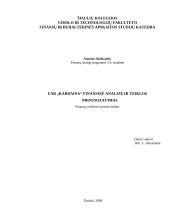 UAB „Kardaina“ finansinė analizė ir veiklos prognozavimas