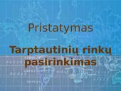 Tarptautinių rinkų pasirinkimas plečiant veiklą 1 puslapis