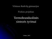 Termobranduolinės sintezės tyrimai