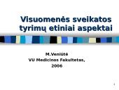 Visuomenės sveikatos tyrimų etiniai aspektai