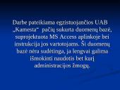 Duomenų bazė: UAB "Kamesta" 9 puslapis
