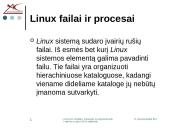 LINUX/UNIX sandara. Katalogai, jų organizavimas ir darbas su jais LINUX sistemoje 9 puslapis