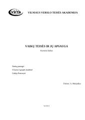 Vaikų teisės ir jų apsuga