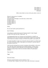 Letter: complaint letter