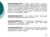 Antrepreneris. Pasireiškimas ir veikla 4 puslapis