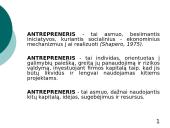 Antrepreneris. Pasireiškimas ir veikla 7 puslapis