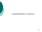 Antrepreneris. Pasireiškimas ir veikla 9 puslapis
