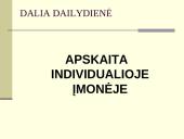 Individualios įmonės apskaitos principai