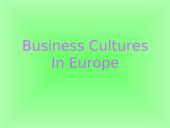 Bussiness Cultures In Europe