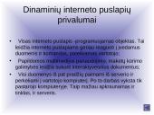 Dinaminiai interneto puslapiai, jų privalumai bei trūkumai 6 puslapis