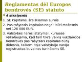 Europos bendrovės. Europos ekonominių interesų grupės. Įmonių teisė 5 puslapis
