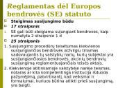 Europos bendrovės. Europos ekonominių interesų grupės. Įmonių teisė 10 puslapis