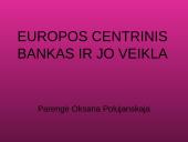 Europos Centrinis Bankas ir jo veikla