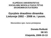 Gyvybės draudimo dinamika Lietuvoje 2002 – 2008 metų I pusmetį