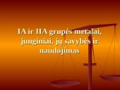 IA ir IIA grupės metalai, junginiai, jų savybės ir naudojimas