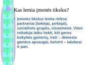Įmonės tikslai. Vyraujančio tikslo apibūdinimas 3 puslapis