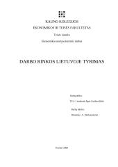 Darbo rinkos Lietuvoje tyrimas