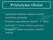 Mokslinio valdymo mokykla: F. Taylor vadybos principai 2 puslapis