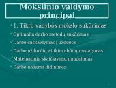 Mokslinio valdymo mokykla: F. Taylor vadybos principai 6 puslapis