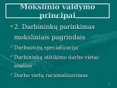 Mokslinio valdymo mokykla: F. Taylor vadybos principai 7 puslapis