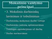 Mokslinio valdymo mokykla: F. Taylor vadybos principai 8 puslapis