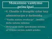 Mokslinio valdymo mokykla: F. Taylor vadybos principai 9 puslapis