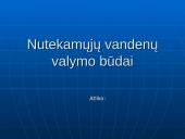 Nutekamųjų vandenų valymas ir valymo būdai