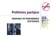 Politinės partijos. Rinkimai ir rinkiminės sistemos