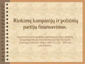 Rinkimų kampanijų ir politinių partijų finansavimas