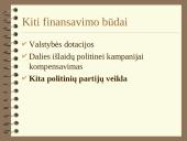 Rinkimų kampanijų ir politinių partijų finansavimas 8 puslapis