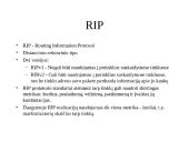 Statinis ir dinaminis maršrutizavimas. Dinaminio maršrutizavimo protokolas RIP 5 puslapis