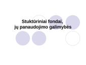 Struktūriniai fondai, jų panaudojimo galimybės
