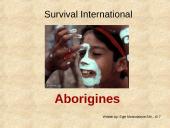 Survival International. Aborigines 1 puslapis