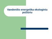 Vandenilio energetika ekologiniu požiūriu