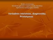 Verbalinis intelektas, diagnostika
