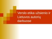 Verslo etika užsienio ir Lietuvos autorių darbuose