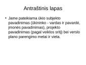 Verslo plano struktūra, pagrindinės dalys ir priedai 4 puslapis