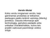 Verslo plano struktūra, pagrindinės dalys ir priedai 8 puslapis