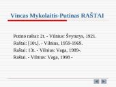 Vinco Mykolaičio-Putino biografija, nuopelnai bei kūryba 15 puslapis
