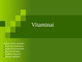 Vitaminų chemija, biologija, medicina bei dietologija
