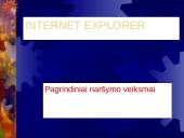 Internet Explorer. Pagrindiniai naršymo veiksmai