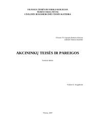 Akcininkų teisės ir pareigos
