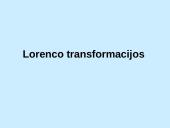 Lorenco transformacijos
