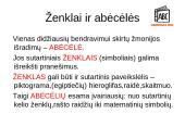 Ženklai ir abėcėlės 2 puslapis